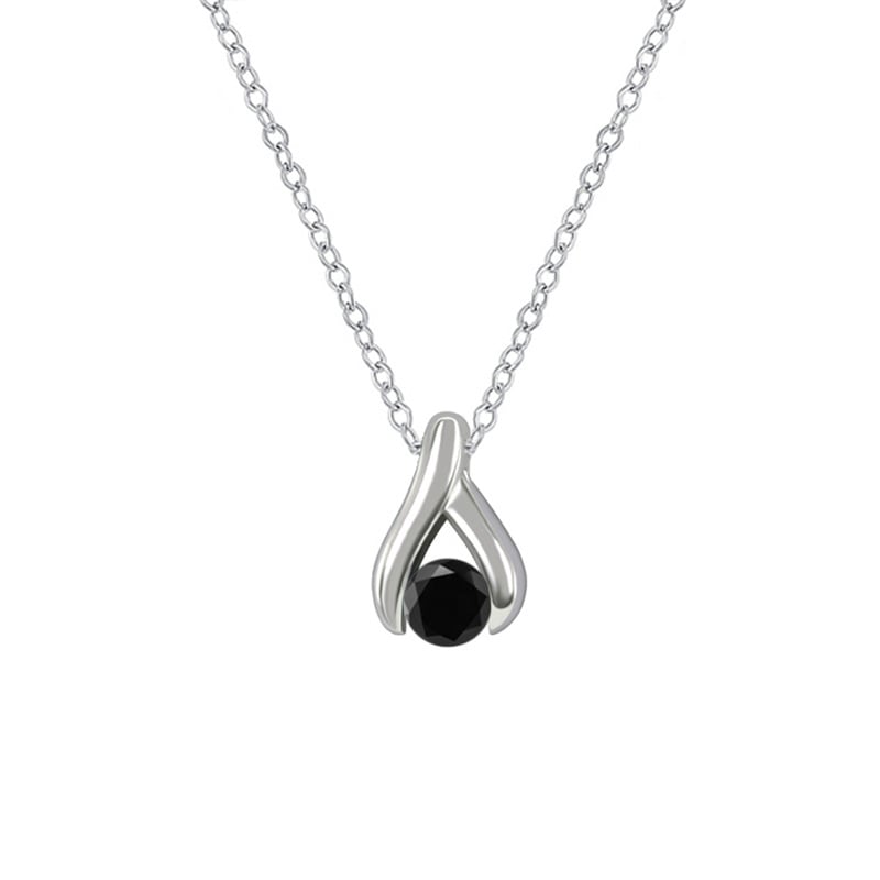 Minimalistický prívesok s čiernym diamantom Tressa