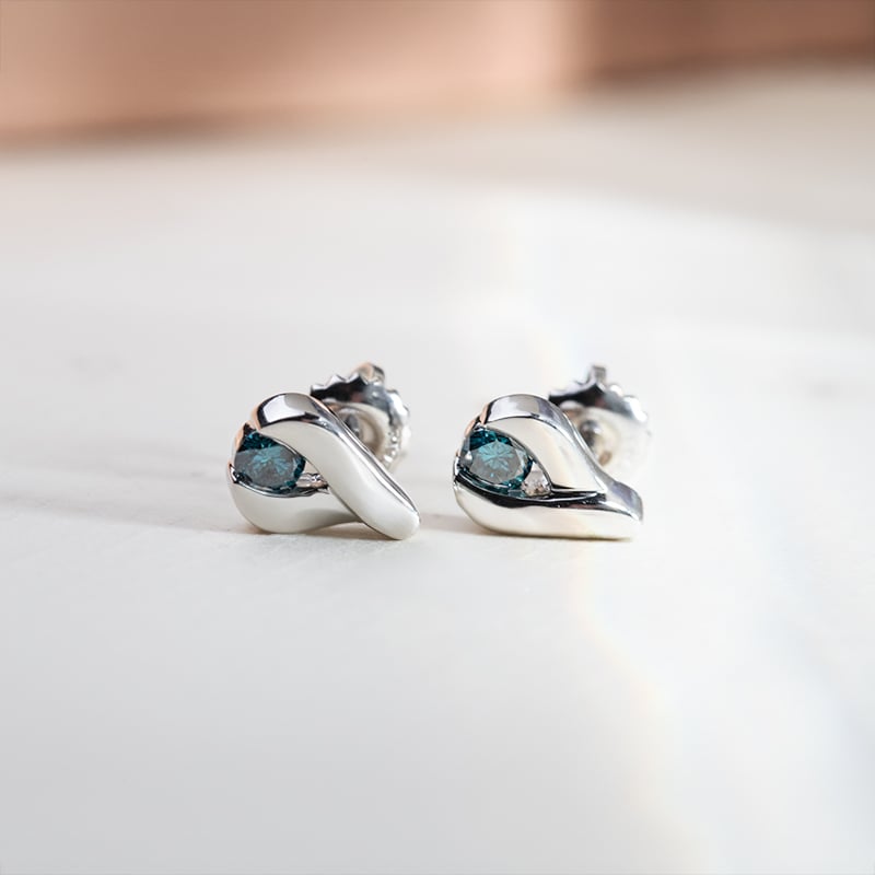 Platinový set minimalistických šperkov s modrými diamantmi Hinto 152087
