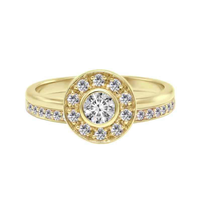 Set žltých prsteňov s diamantom 27487