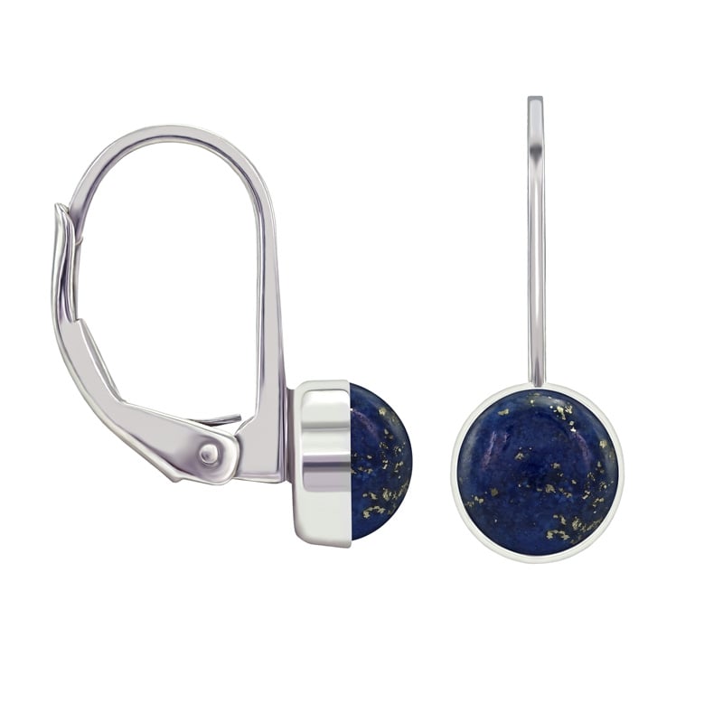 Lapis lazuli v strieborných visiacich náušniciach Verilia 36007