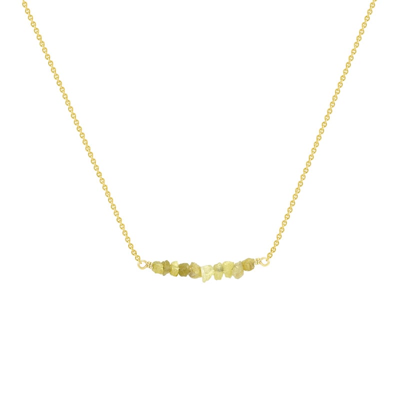 Zlatý choker so žltými nebrúsenými diamantmi Samante