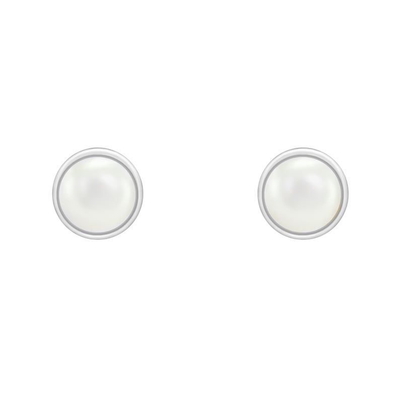 Minimalistické perlové náušnice zo 14k bieleho zlata Bulbi