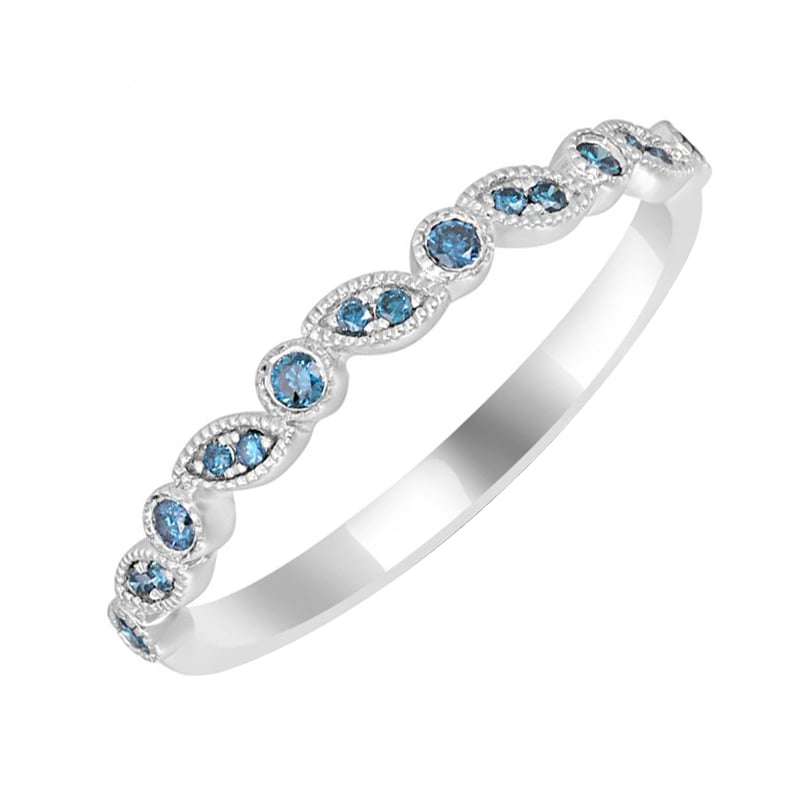 Modré diamanty v zlatom eternity prsteni Lyla