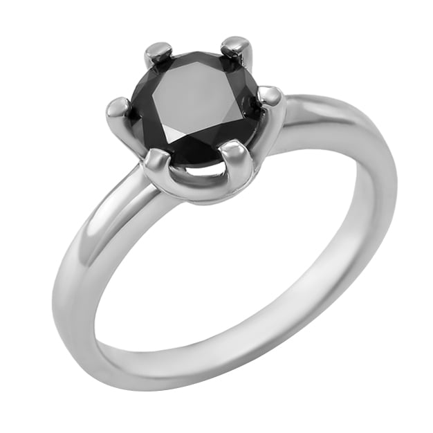 Čierny diamant v zlatom zásnubnom prsteni Greame