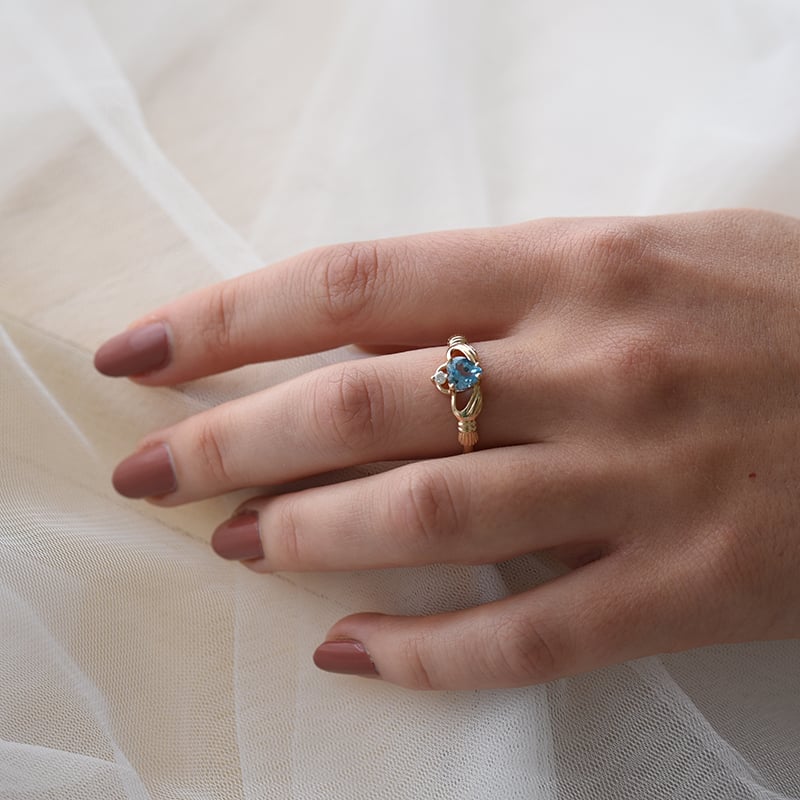 Zlatý claddagh prsteň 63557