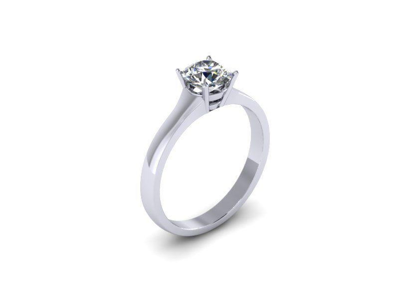 Zlatý zásnubný prsteň s round diamantom Juva 6587