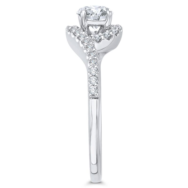 Zlatý zásnubný prsteň plný diamantov 68407