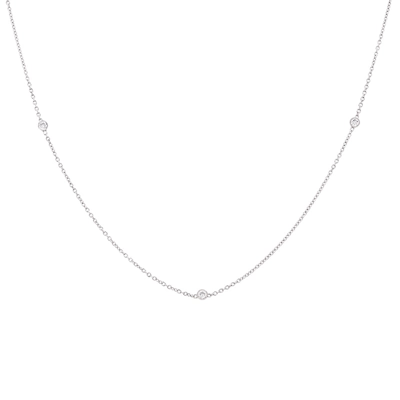 Jemný zlatý náhrdelník s tromi diamantmi Gisila