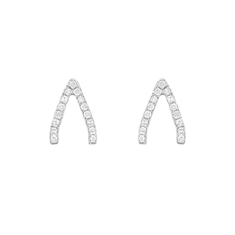 Minimalistické náušnice s diamantmi Wishbone