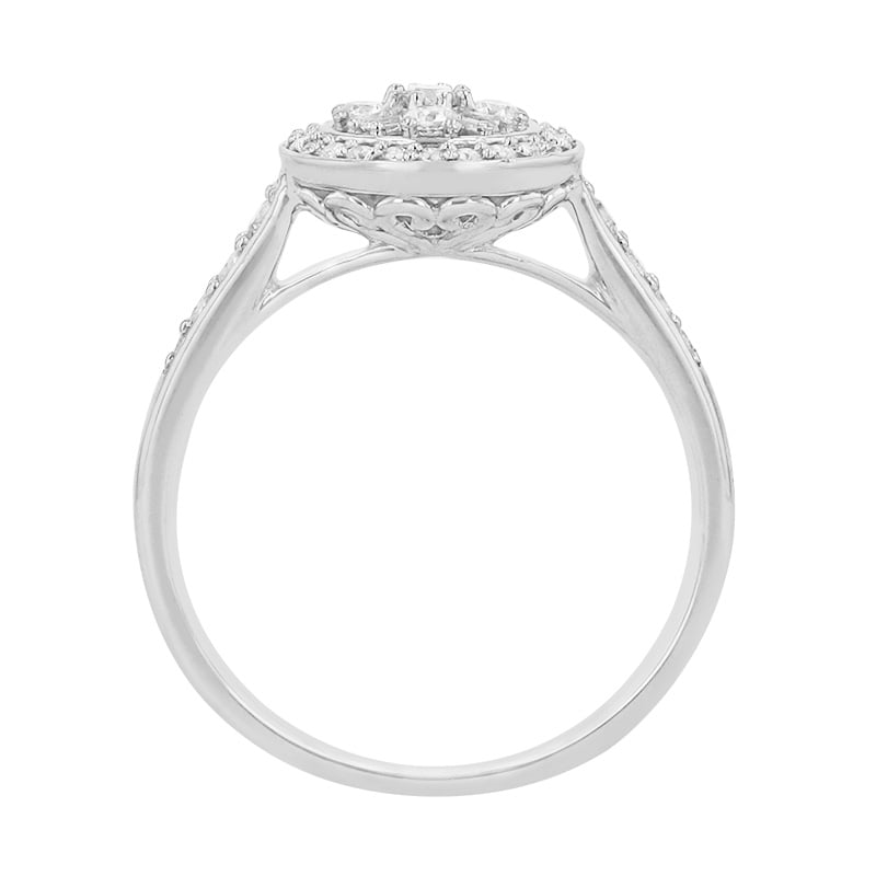 Halo prsteň osadený trblietavými diamantmi zo zlata 84297