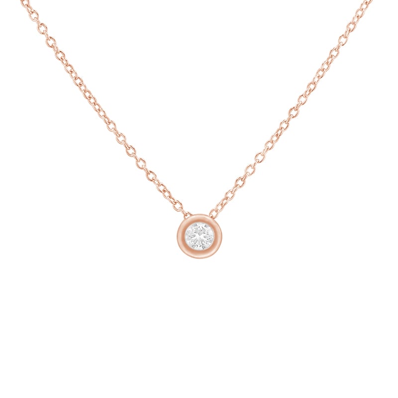 Diamantový prívesok v minimalistickom štýle z ružového zlata 85207