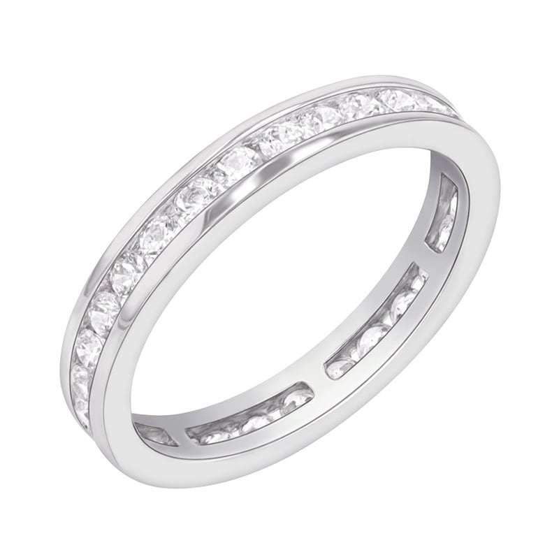 Diamantový eternity prsteň z bieleho zlata 96687