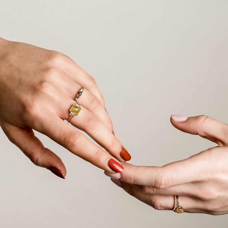 Prsteň so žltým salt and pepper diamantom Kristi 97067