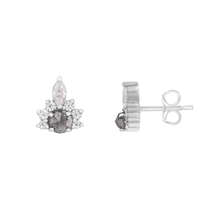 Náušnice so salt and pepper diamantmi a moissanitmi Aubin 97257