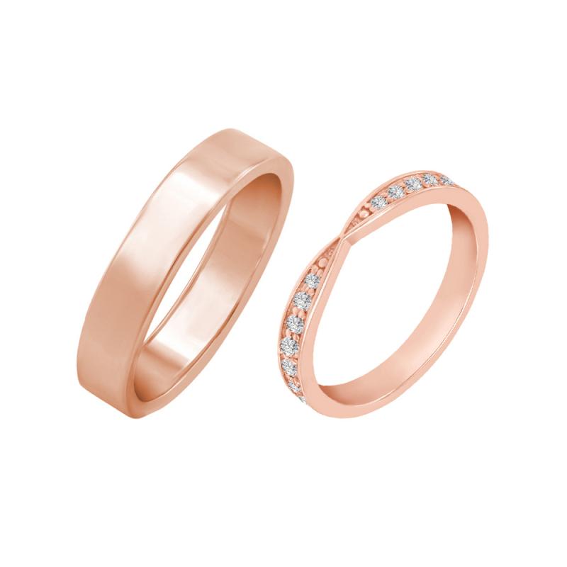 Eternity prsteň s lab-grown diamantmi a pánsky plochý prsteň Taio 101908