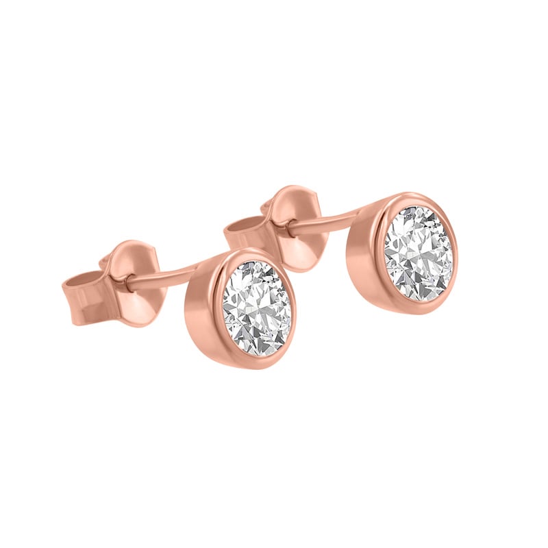 Strieborné bezel náušnice s bielymi topásmi Wetty 102808