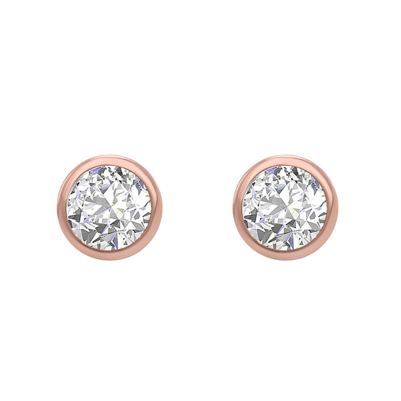 Strieborné bezel náušnice s moissanitmi Sontre 102838