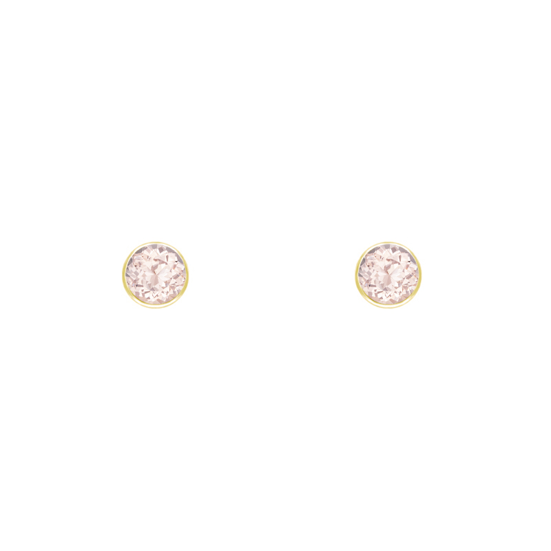 Strieborné minimalistické bezel náušnice s morganitmi Viosa 102968