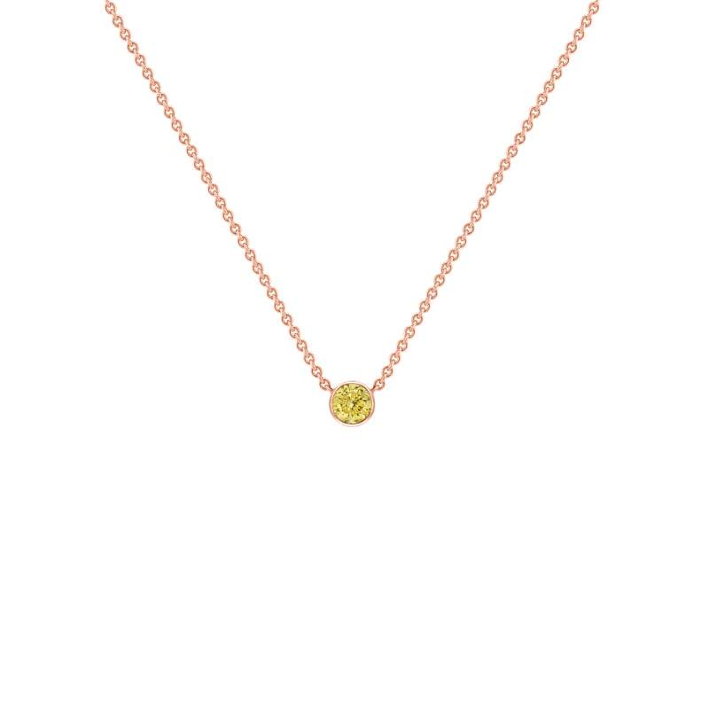 Strieborný minimalistický náhrdelník so žltým diamantom Vieny 103668