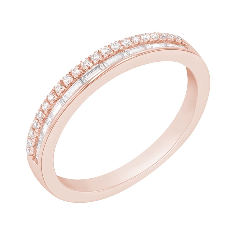 Eternity prsteň s lab-grown round a baguette diamantmi Ivonne 107928
