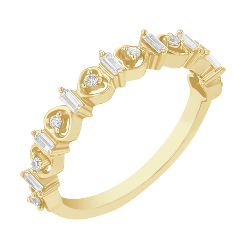 Eternity prsteň s lab-grown round a baguette diamantmi Mejia 111478