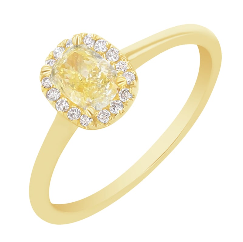 Zásnubný prsteň s certifikovaným fancy yellow lab-grown diamantom Velia 112748