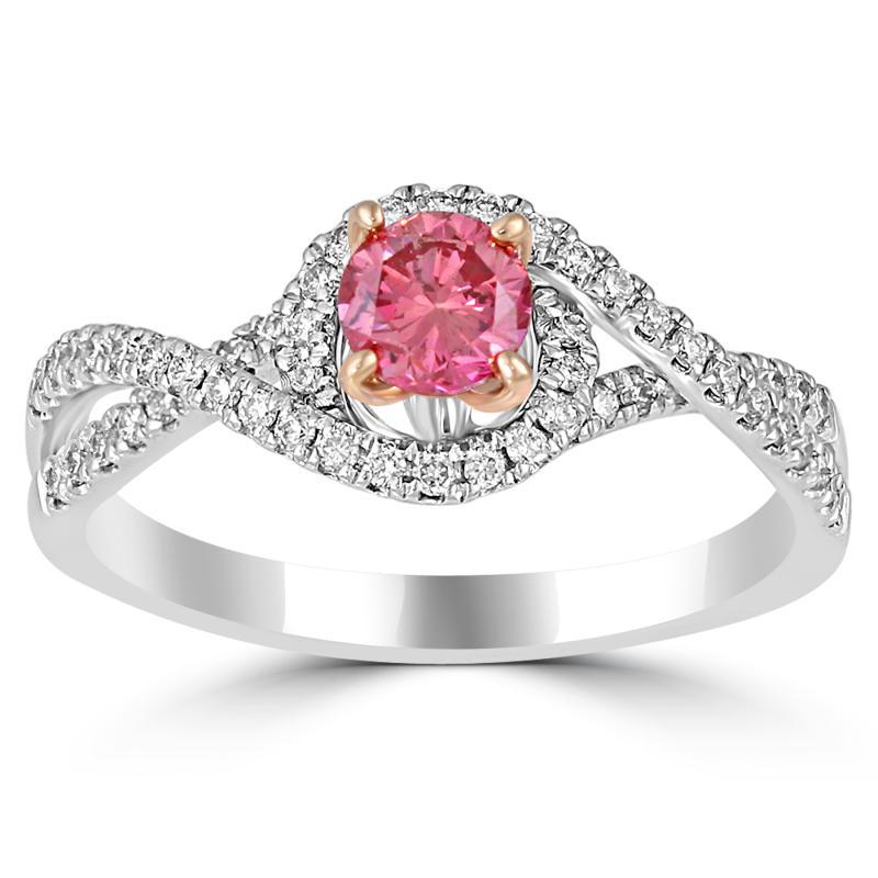 Zásnubný prsteň s certifikovaným fancy pink lab-grown diamantom Steele