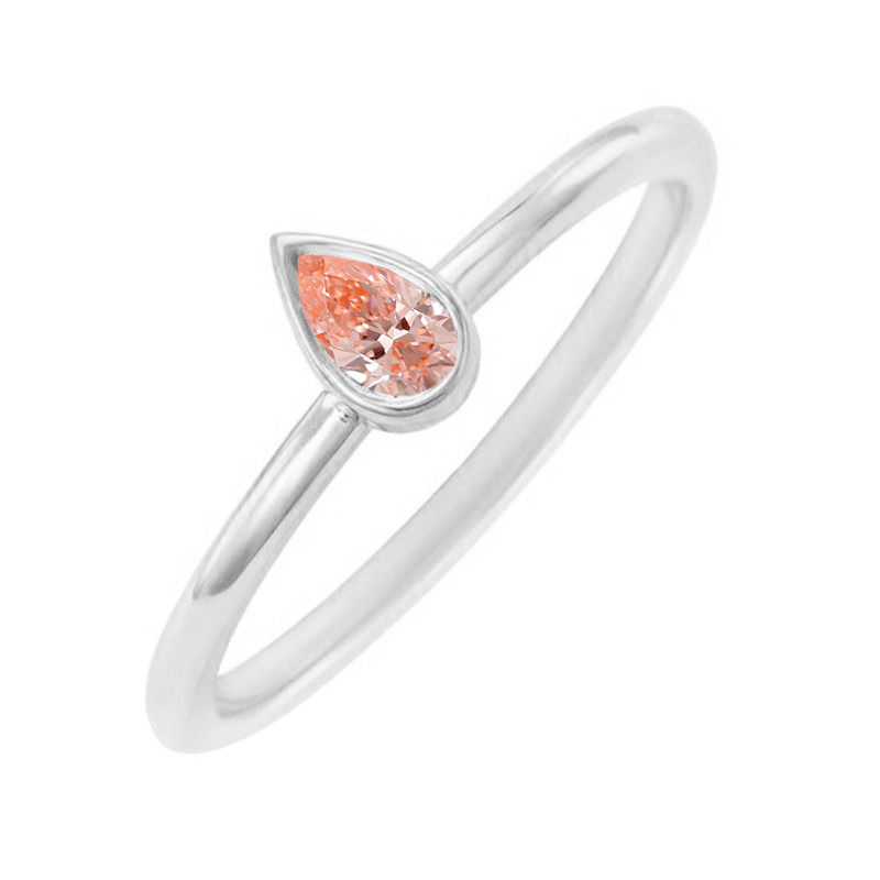 Minimalistický prsteň s certifikovaným fancy pink lab-grown diamantom Moyer