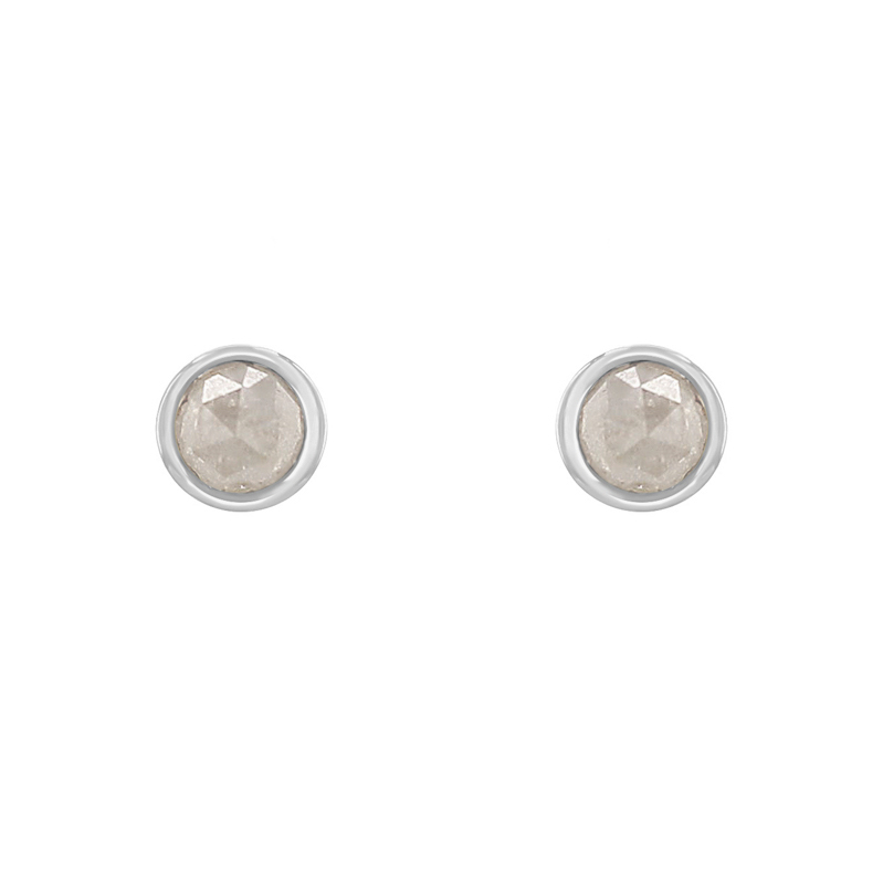 Minimalistické bezel náušnice so salt and pepper diamantmi Tofine 118488