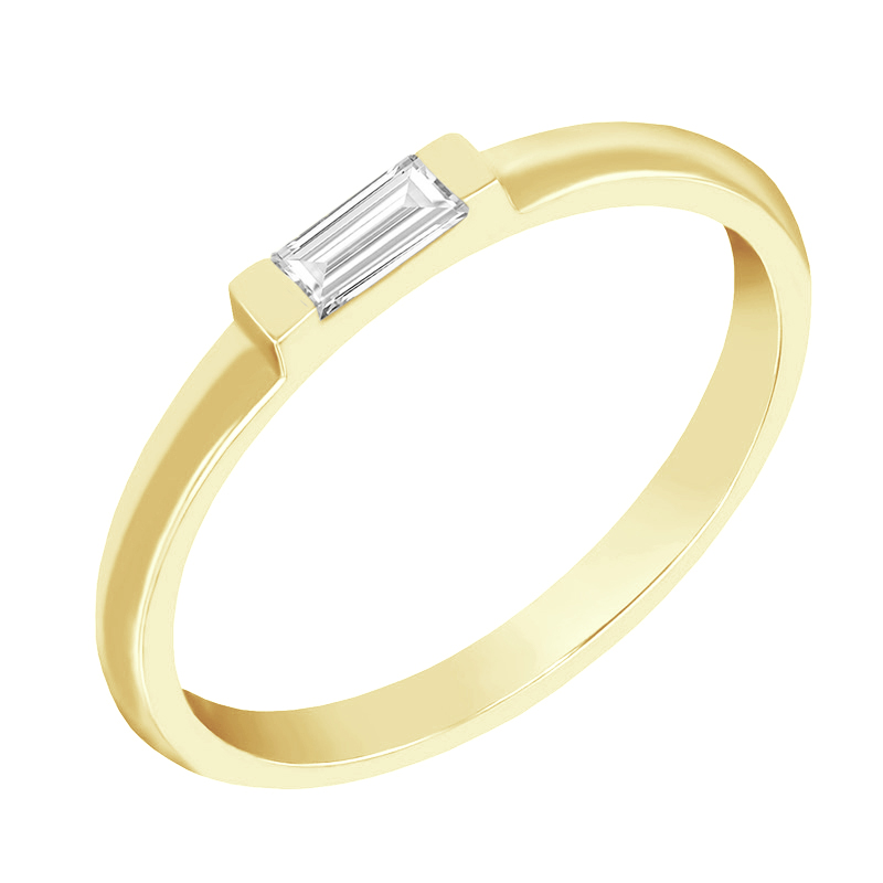 Prsteň s baguette diamantom Zindy 119478