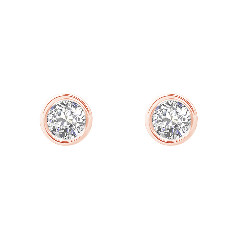 Náušnice s bezel osadenými 0.20 ct diamantmi Kamali