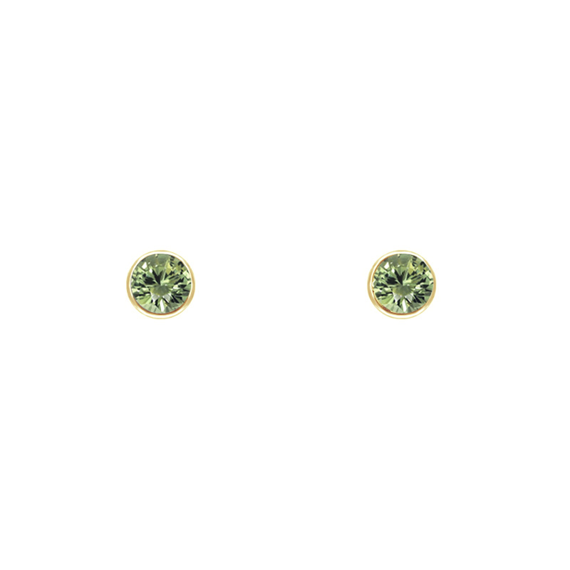 Minimalistické bezel náušnice so zelenými zafírmi Viosa 125528