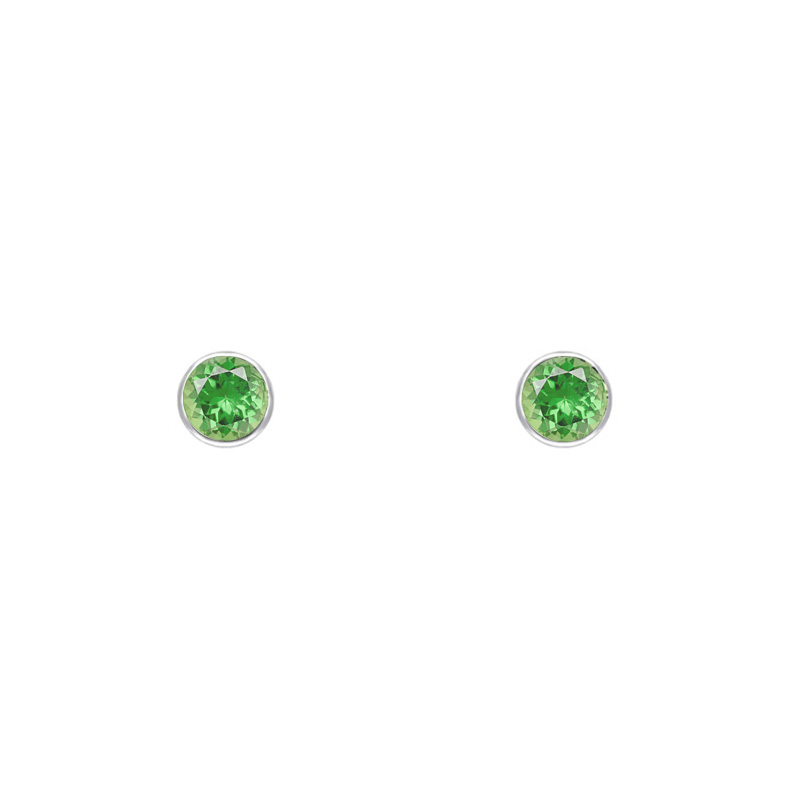 Strieborné bezel náušnice s tsavorit granátmi Viosa 125548
