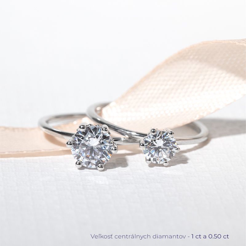 Zdobený zásnubný prsteň s lab-grown diamantmi Juana 127518
