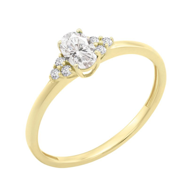 Zásnubný prsteň s moissanitom a lab-grown diamantmi Kylie 129148