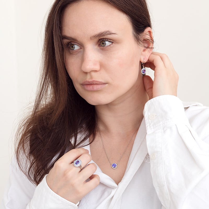 Tanzanitový náhrdelník s diamantmi Nicola