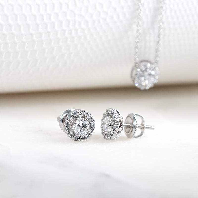 Zlaté náušnice 2v1 s IGI certifikovanými 0.30ct lab-grown diamantmi Fendi 131498