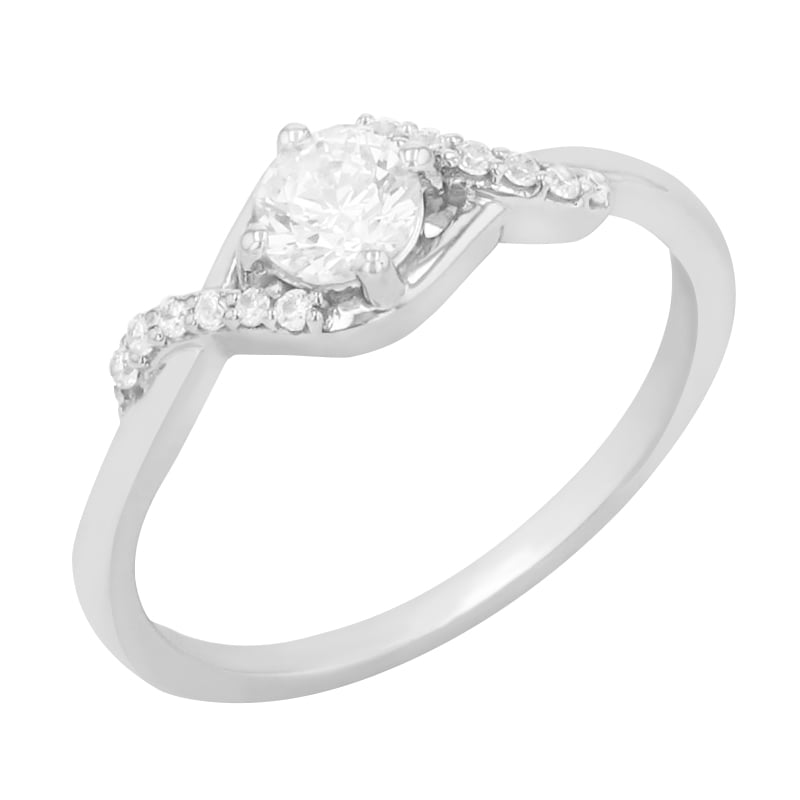 Zásnubný prsteň s 0.40ct GIA certifikovaným diamantom a postrannými diamantmi Norbu