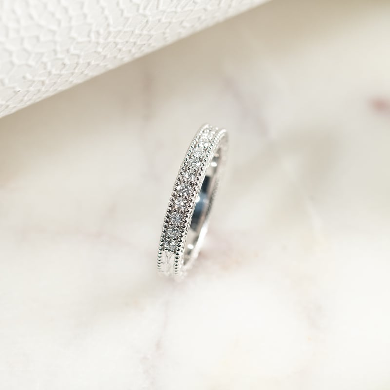 Vintage obrúčka s lab-grown diamantmi Silva
