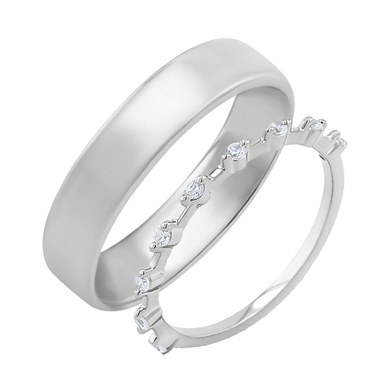 Eternity prsteň s lab-grown diamantmi a pánsky komfortný prsteň Navin 136338