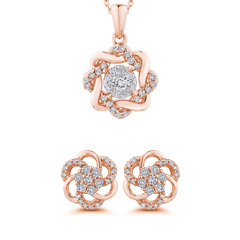 Set diamantových šperkov v tvare kvetu Crisanta 146988