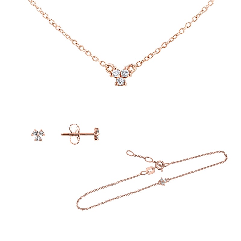 Kolekcia minimalistických šperkov s tromi lab-grown diamantmi Milton 148888