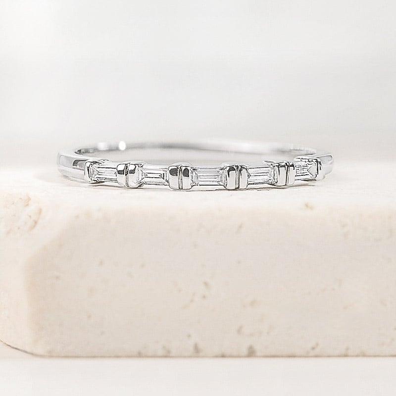 Zlatý eternity prsteň s baguette diamantmi Rantall 156288