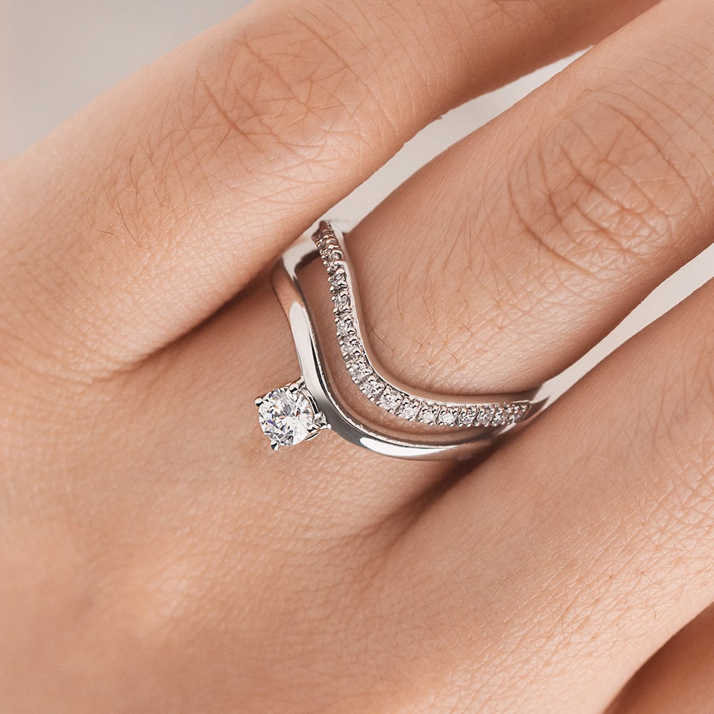 Romantický zásnubný set prsteňov s diamantmi Maryna