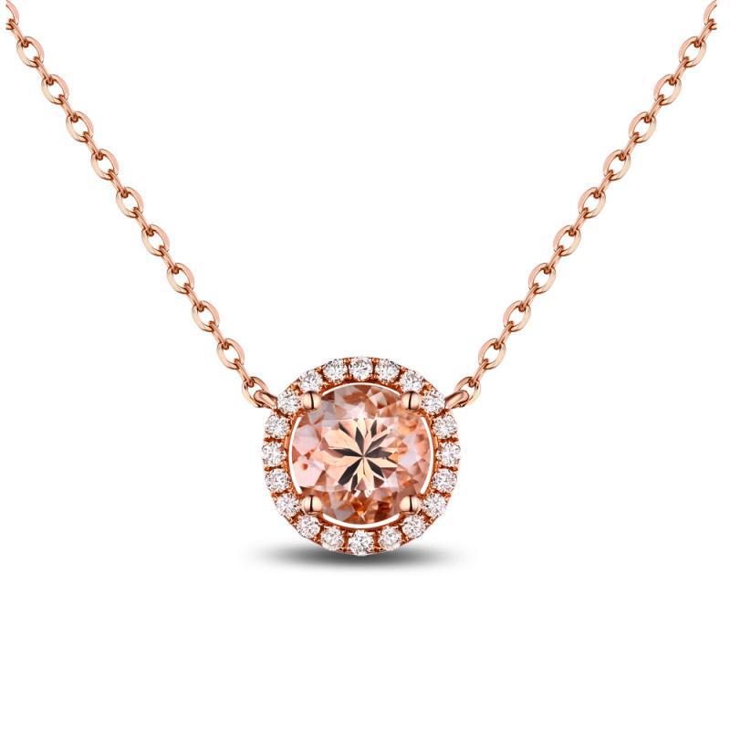 Náhrdelník s 1.5ct morganitom a diamantmi Parviz