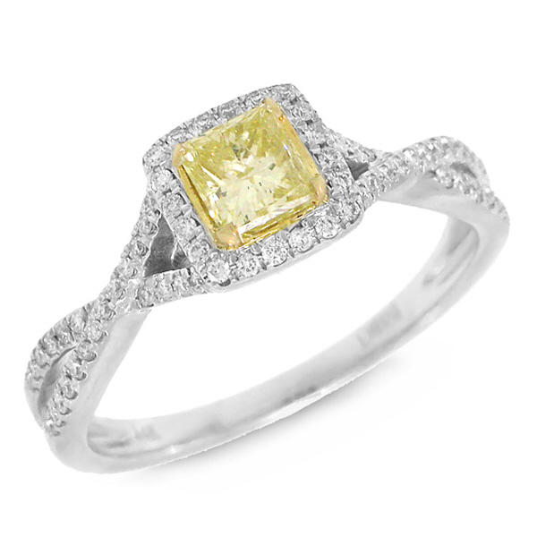 Zásnubný prsteň so žltým diamantom