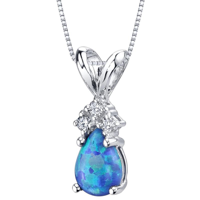 Zlatý prívesok s pear opálom a diamantmi Amyntas 23018