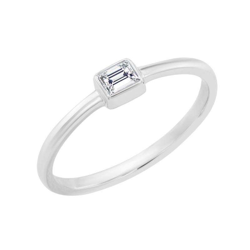 Zlatý zásnubný prsteň s emerald diamantom Unna