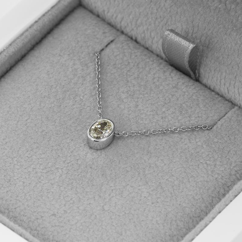 Zlatý náhrdelník s certifikovaným oval diamantom 50658