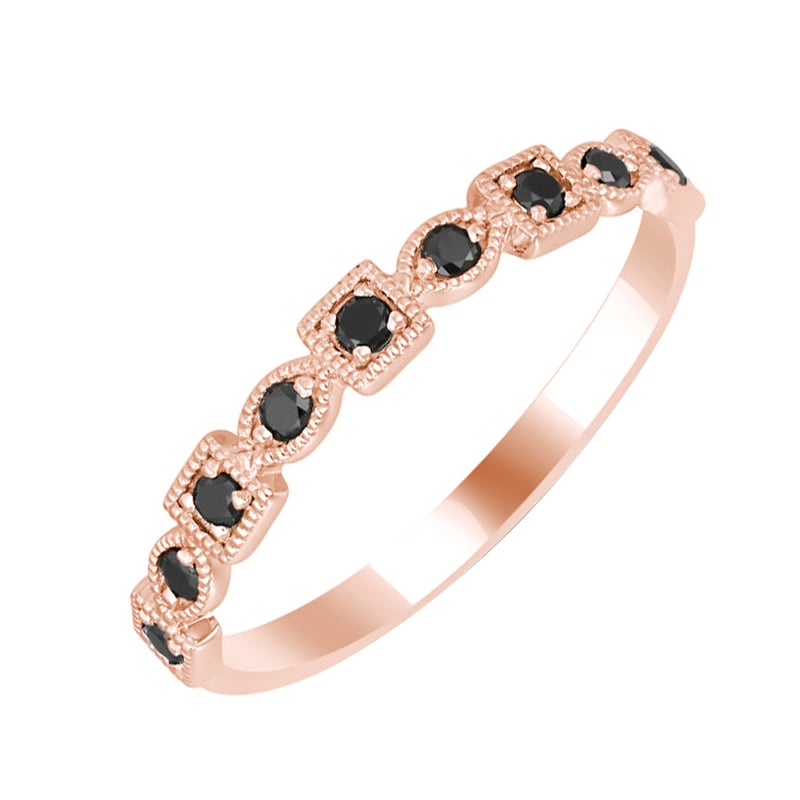 Zlatý eternity prsteň s čiernymi diamantmi Tully